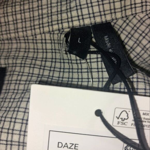 NWT Theory Men's Short Sleeve Button-Up Daze Camp Shirt Baltic/White Size L - Picture 13 of 16